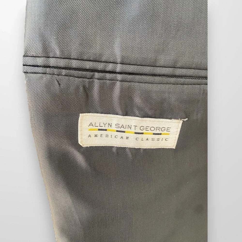 Allyn Saint George 44R Blazer Sport Coat 3/2 Roll Lambswool Suit Jacket‎ VTG
